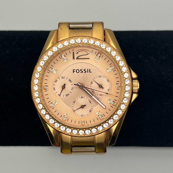 FOSSIL Ladies Riley Chronograph Rose Gold Working - Picture 3 of 9